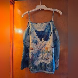 Floral Blue Butterfly Women's Top